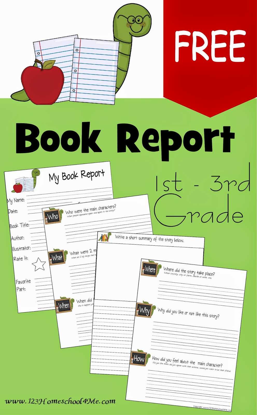 Free Book Report Template – Educational Freebies – Teaching Intended For 2Nd Grade Book Report Template