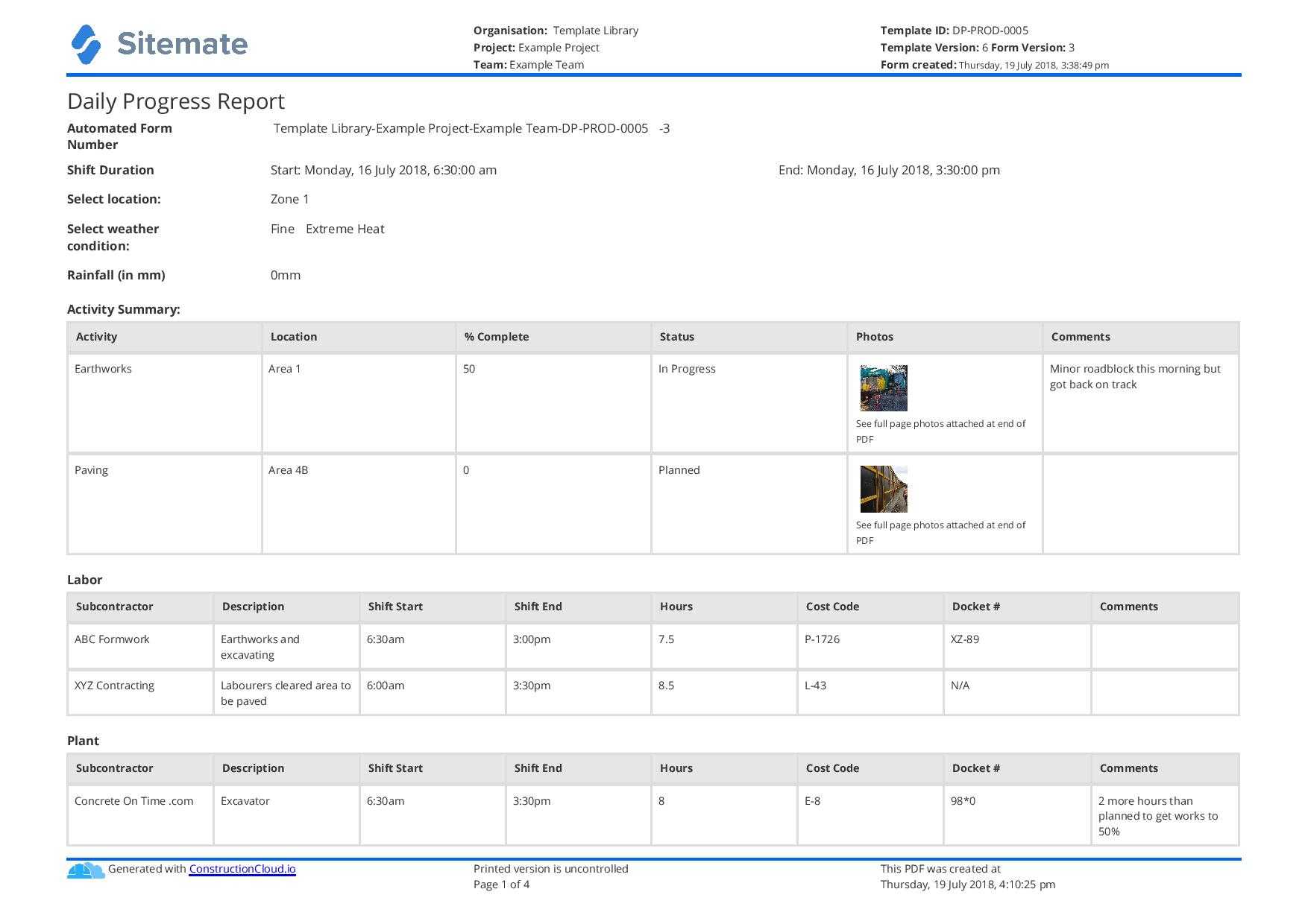 Free Construction Daily Report Template (Better Than Pdf In Engineering Progress Report Template
