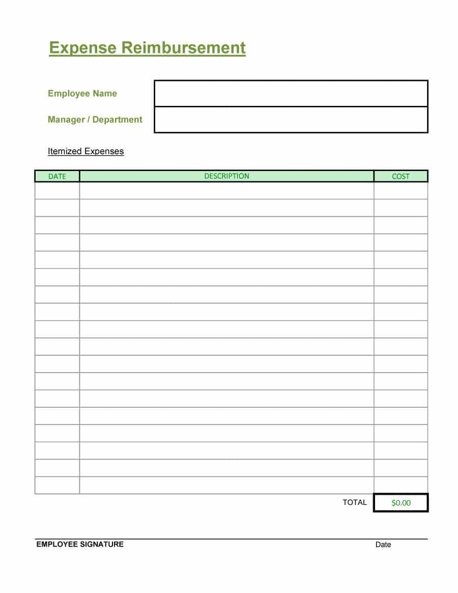 Free Expense Reimbursement Form – Barati.ald2014 With Reimbursement Form Template Word