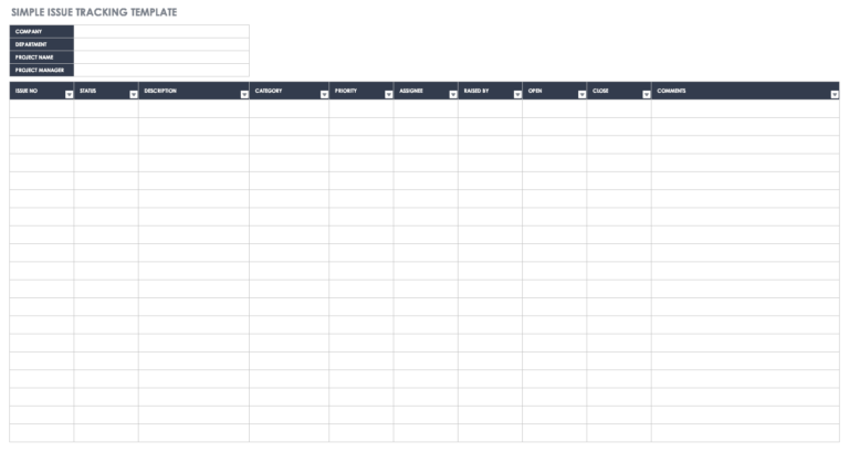 Free Issue Tracking Templates | Smartsheet For Defect Report Template ...