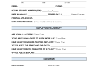 Free Job Application Form - Standard Template - Word | Pdf intended for Employment Application Template Microsoft Word