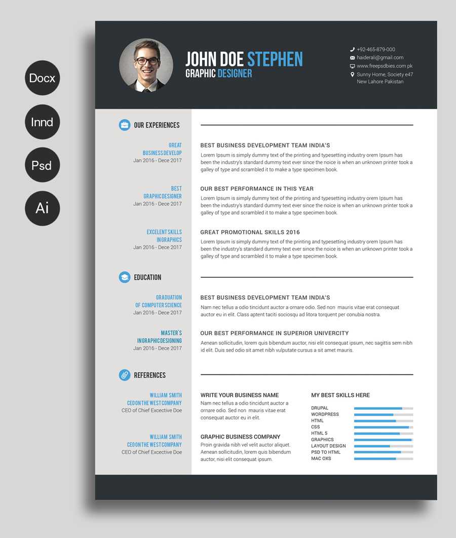 Free Ms.word Resume And Cv Template – Free Design Resources Regarding Microsoft Word Resumes Templates