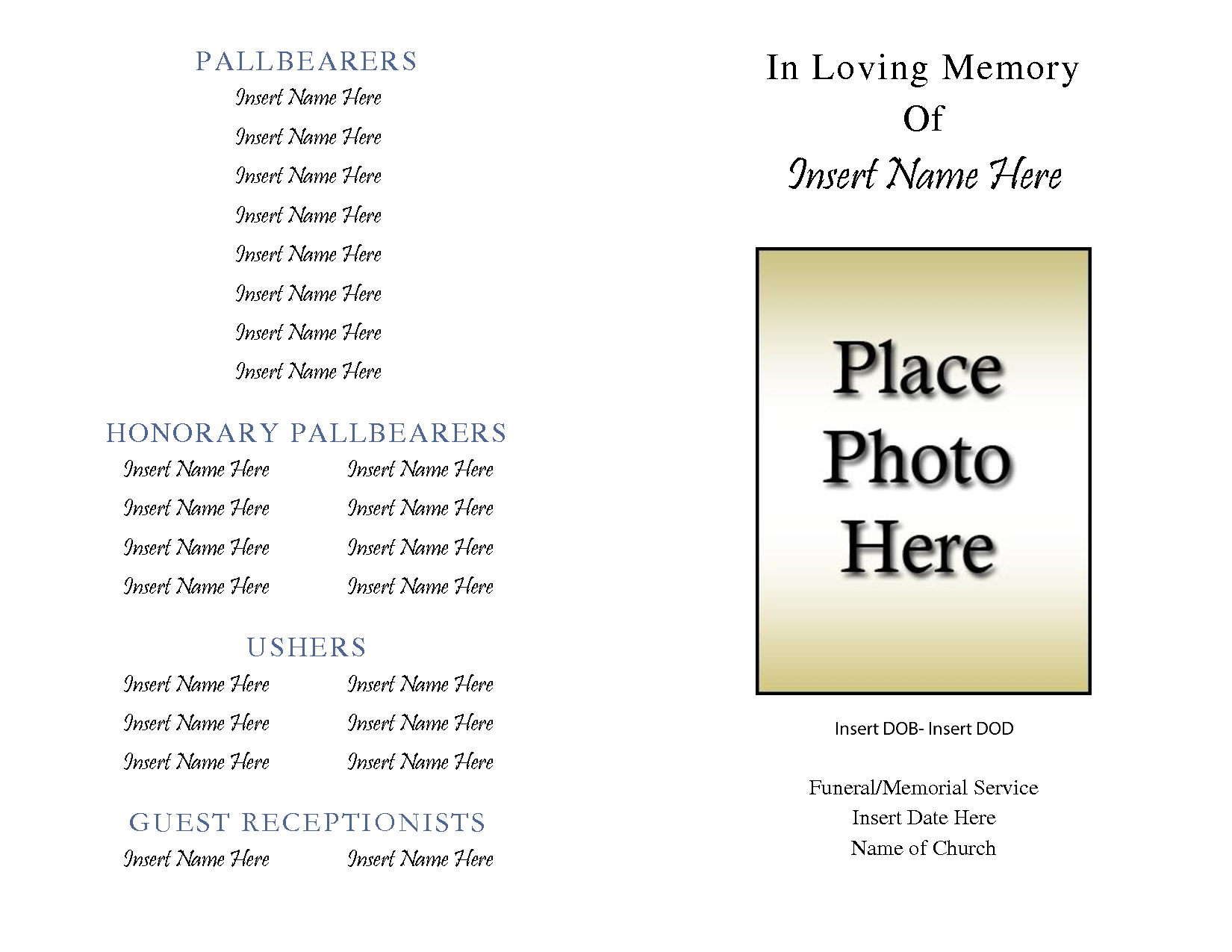 Free Obituary Template | E Commercewordpress Regarding Free Obituary Template For Microsoft Word