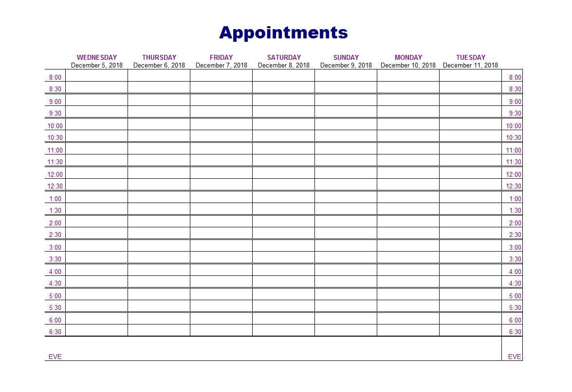 Free Printable Appointment Schedule – Barati.ald2014 Throughout Appointment Sheet Template Word