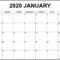 Free Printable Calendar Templates January 2020 | Printable For Full Page Blank Calendar Template
