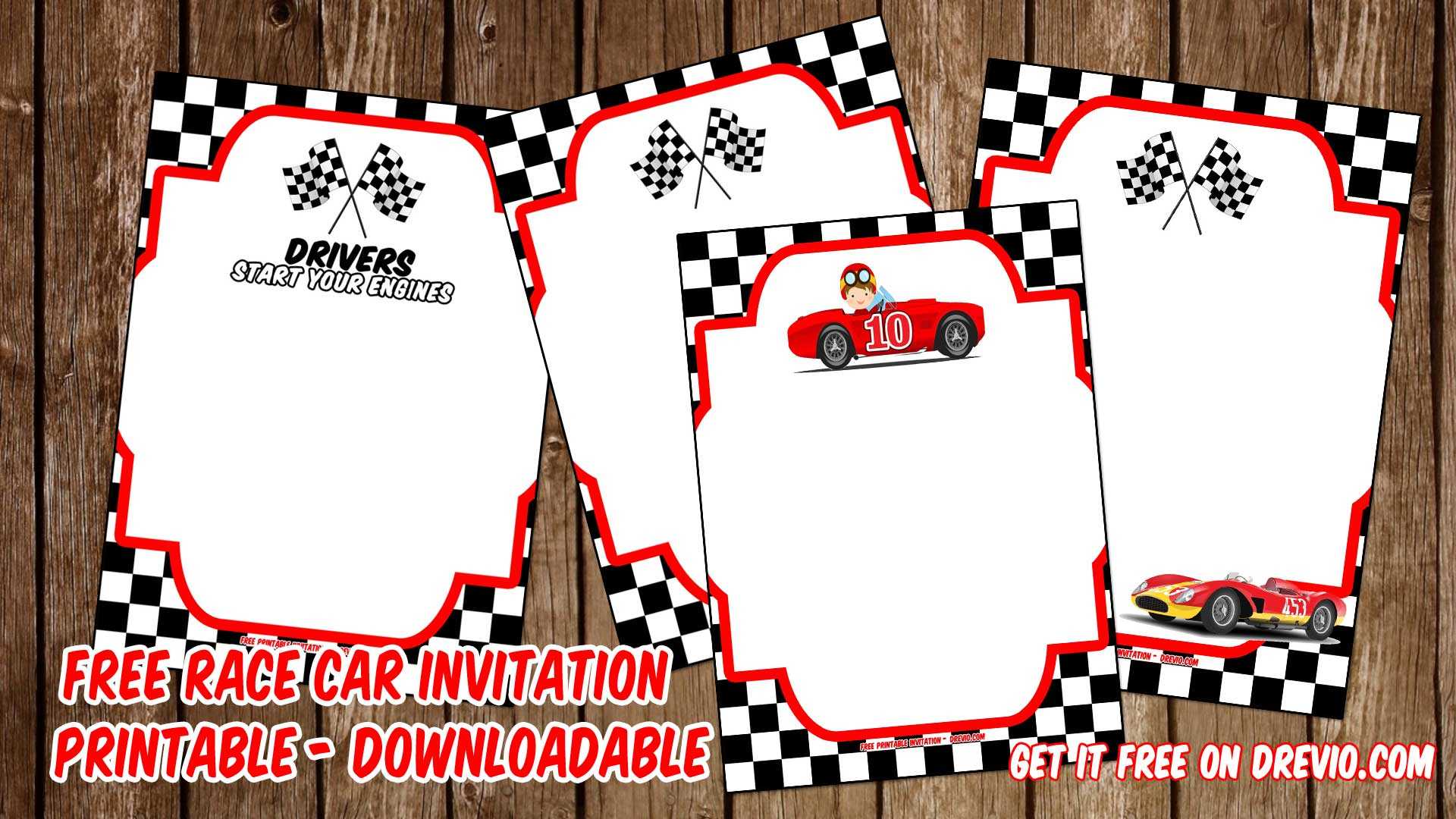 Free Printable Race Car Invitation Templates – Bagvania Throughout Blank Race Car Templates