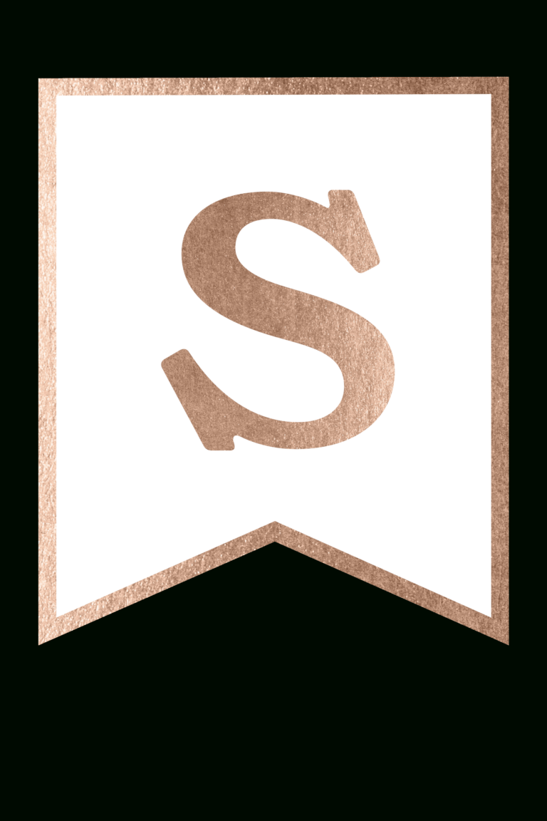 Free Printable Rose Gold Banner Template – Paper Trail Design For ...