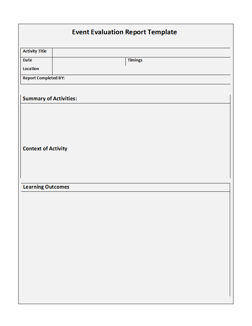 Free Report Template With Activity Report Template Word