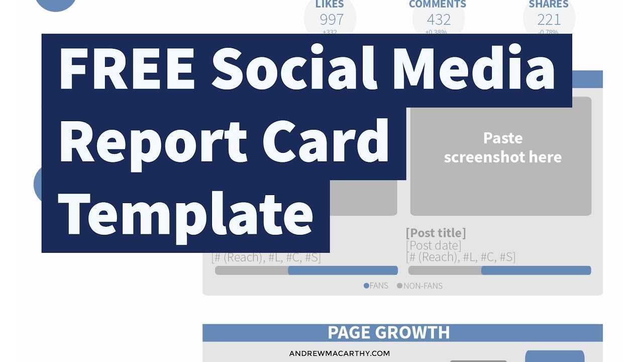 Free Social Media Report Card Template (Photoshop .psd Within Free Social Media Report Template