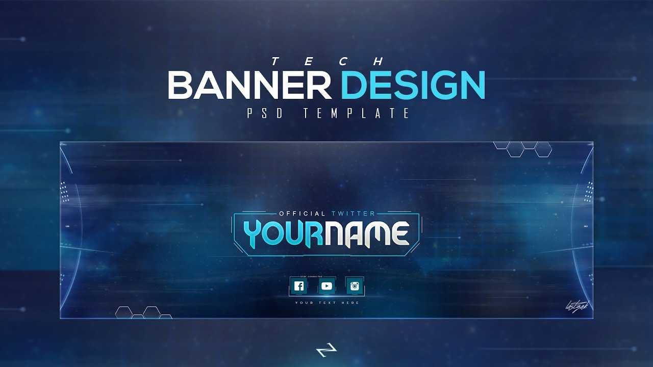 Free Tech Twitter Header Psd Template [Free Download] Within Twitter Banner Template Psd