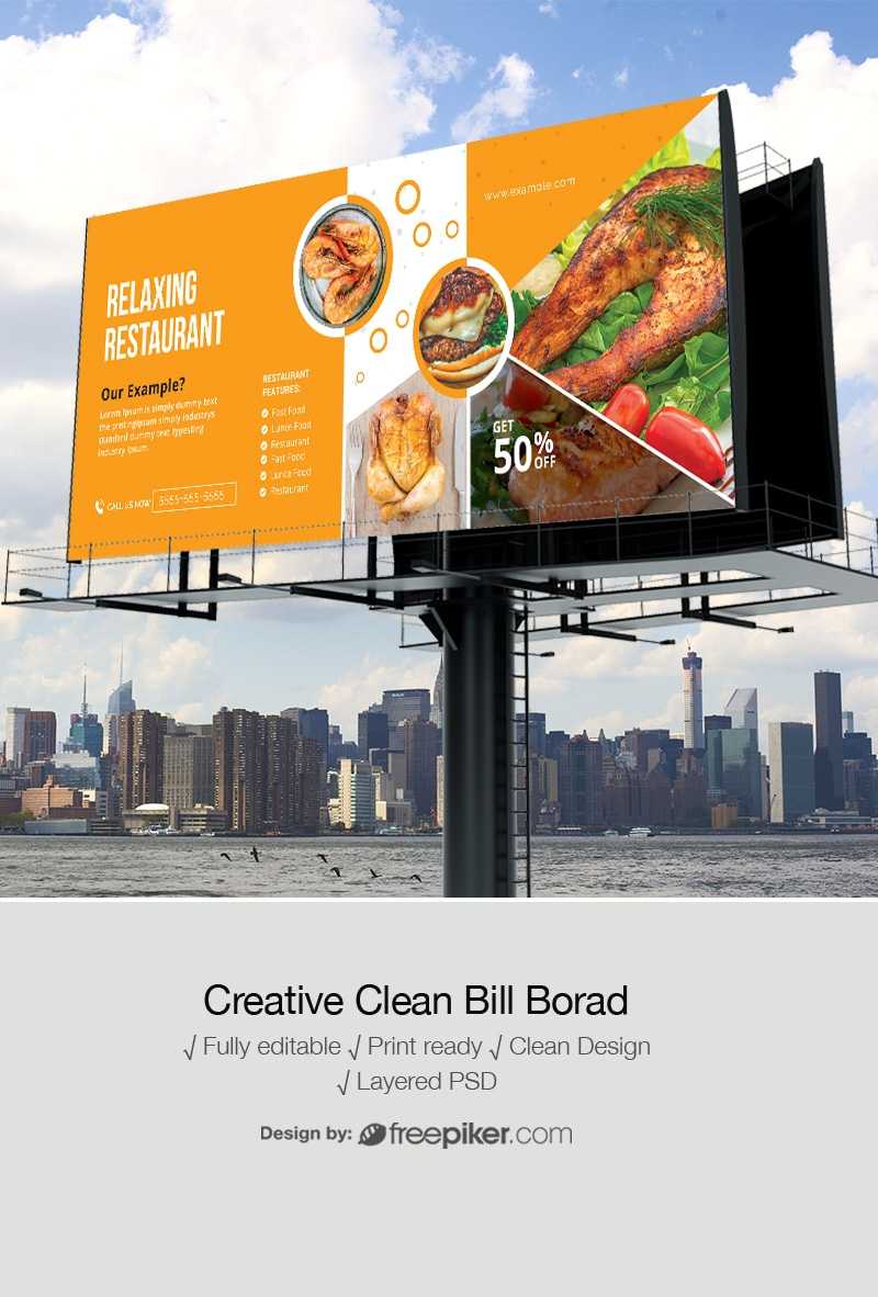 Freepiker | Food & Restaurant Billboard Outdoor Banner Throughout Outdoor Banner Template