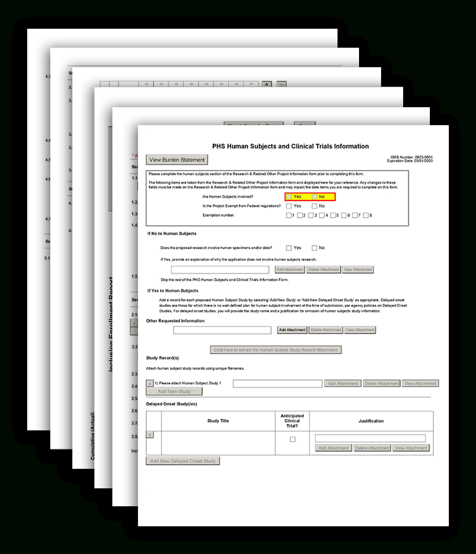 G.500 – Phs Human Subjects And Clinical Trials Information With Dsmb Report Template