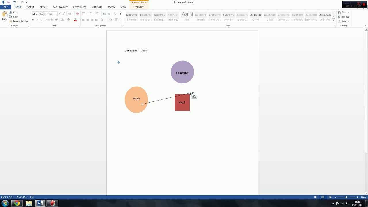 Genogram & Eco Map Tutorial – Microsoft Word In Family Genogram Template Word