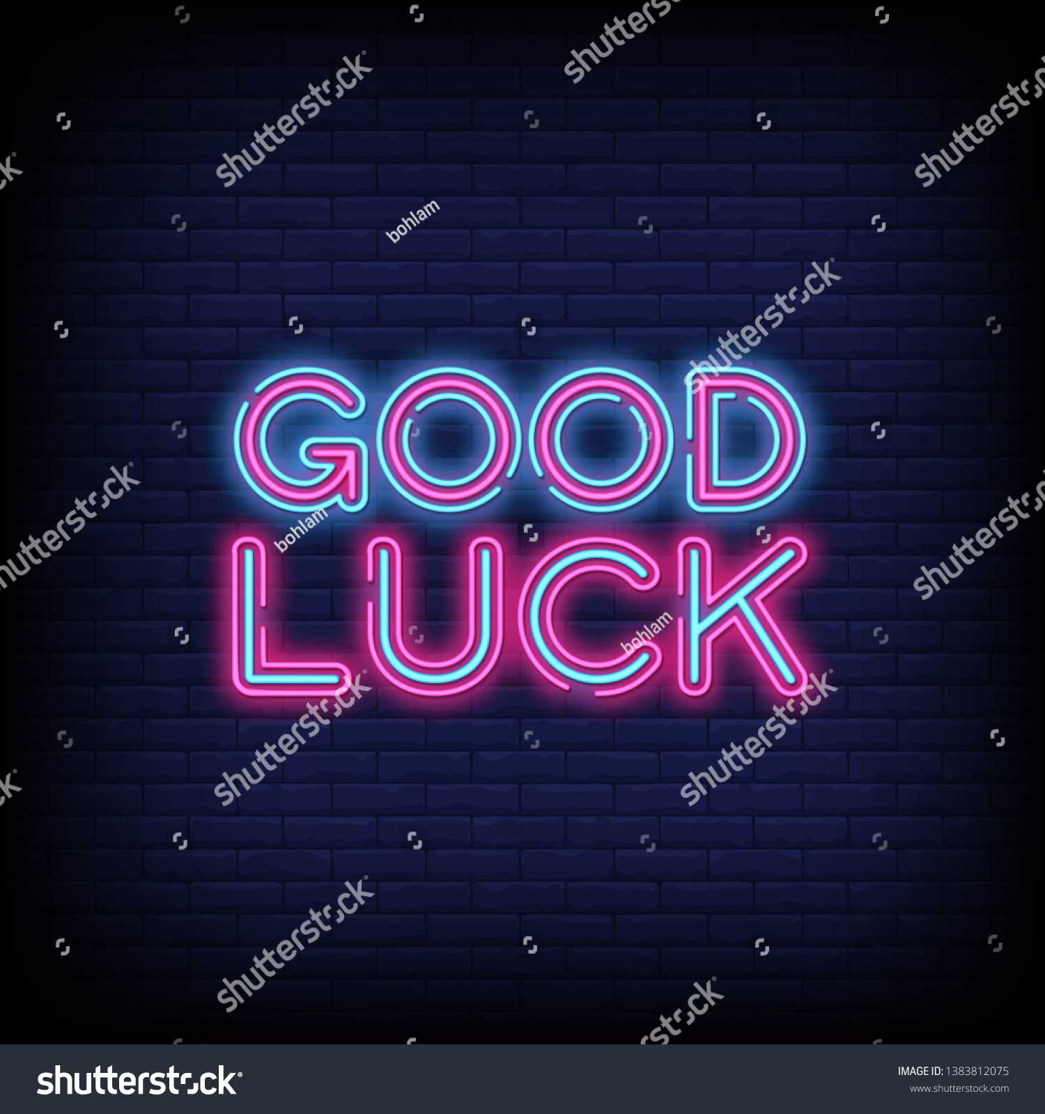 Good Luck Neon Sign Vector Abrick Stock Vector (Royalty Free With Regard To Good Luck Banner Template