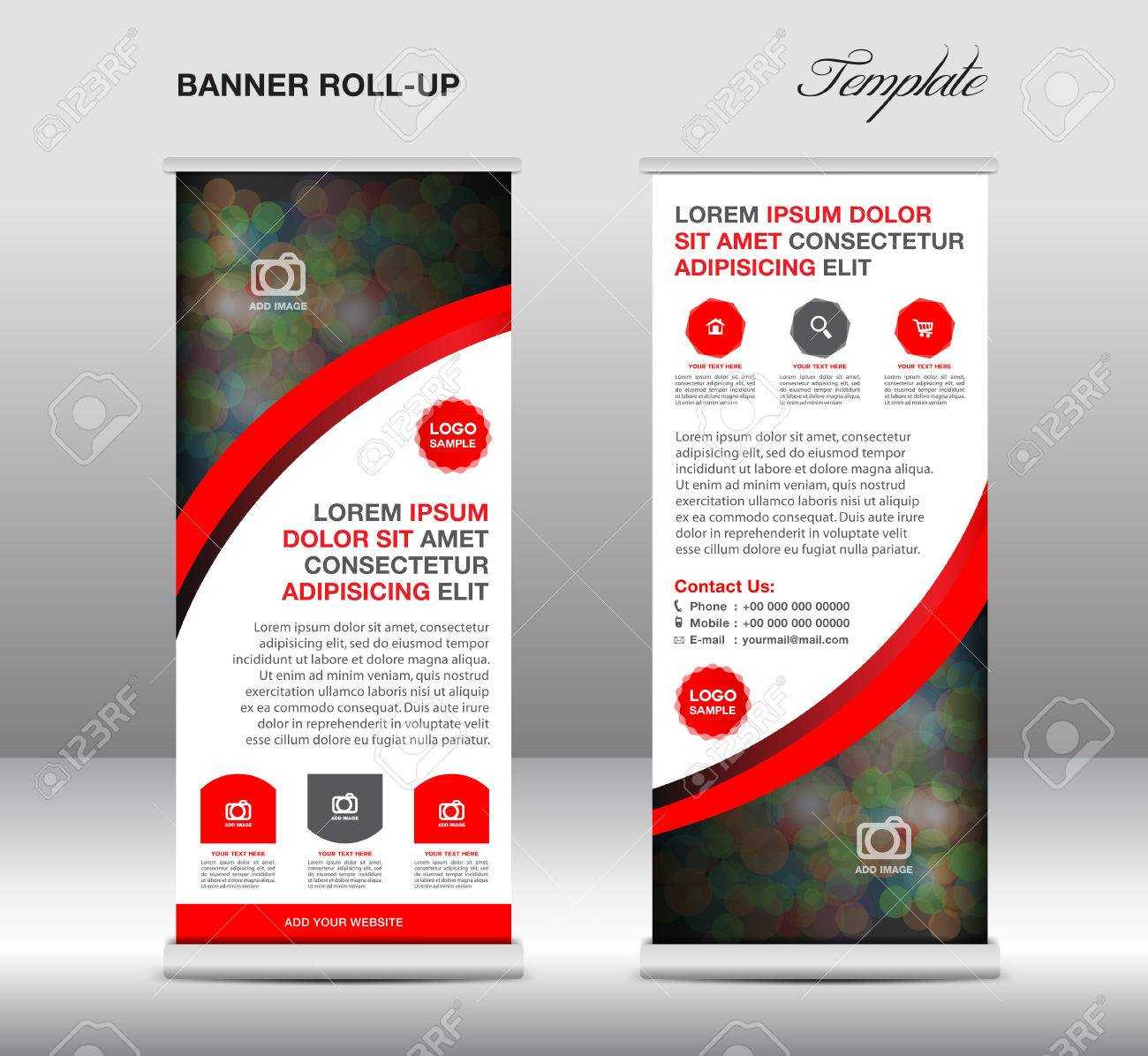 Green And Blue Roll Up Banner Stand Template, Stand Design,banner.. For Pop Up Banner Design Template