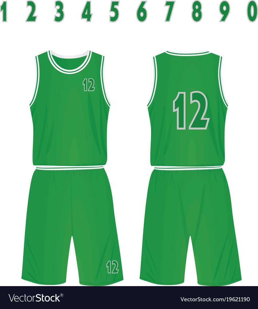 Green Basketball Uniform Within Blank Basketball Uniform Template