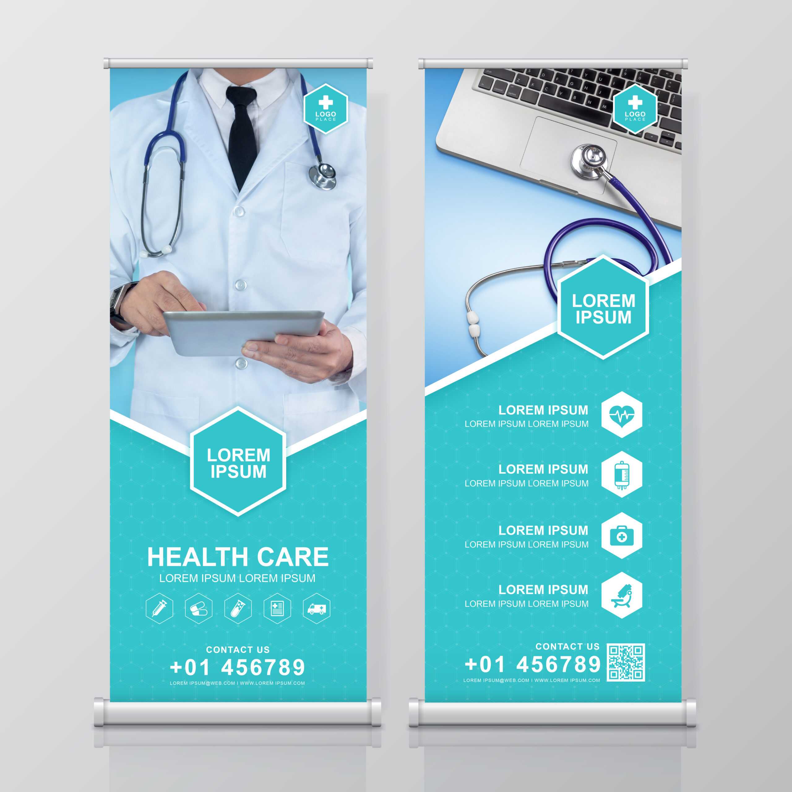 Healthcare And Medical Roll Up Design, Standee And Banner Throughout Medical Banner Template