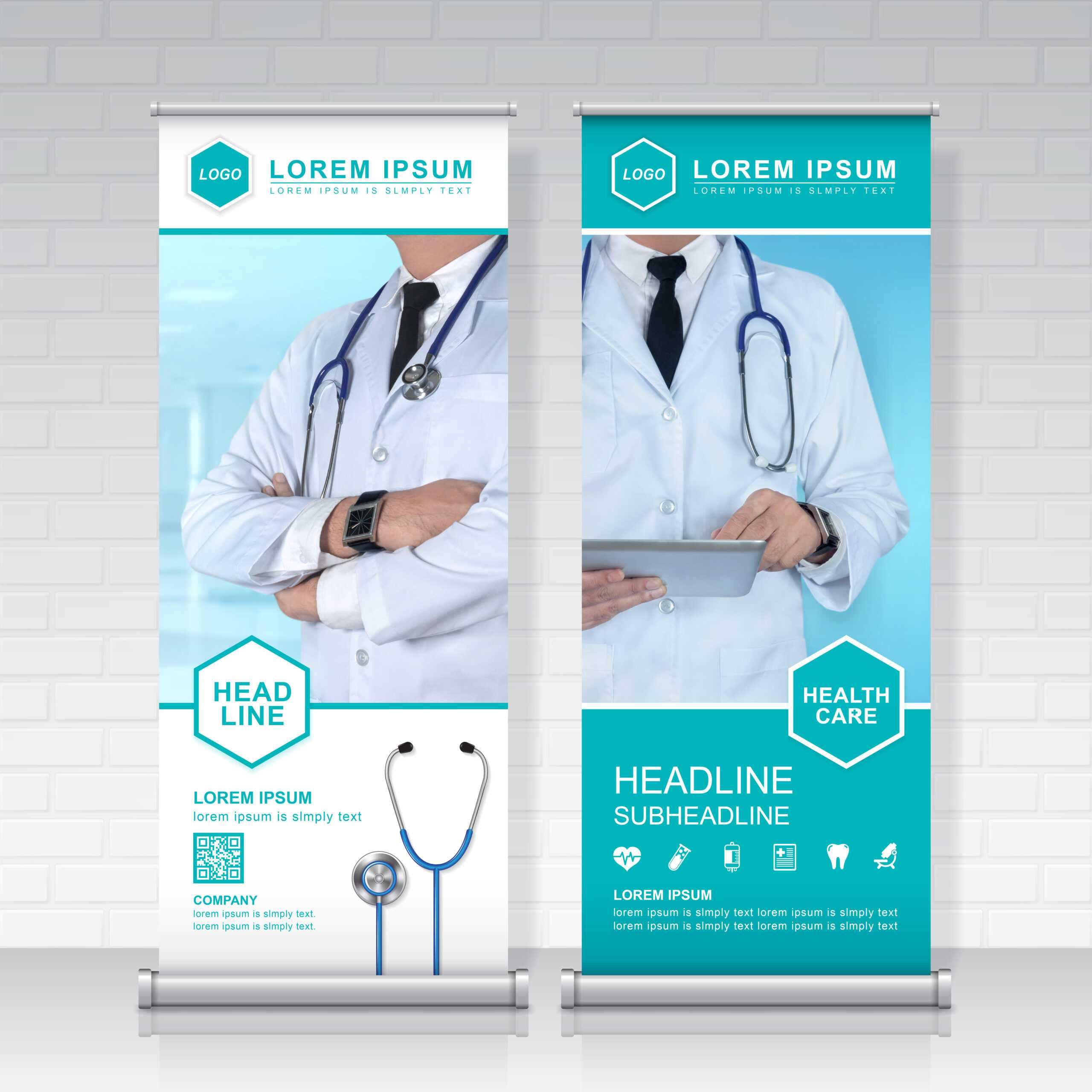 Healthcare And Medical Roll Up Design, Standee And Banner With Regard To Medical Banner Template