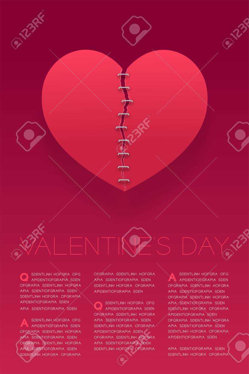 Heart Paper Tear Repairstaples, Valentine's Day Concept Layout.. With Regard To Staples Banner Template