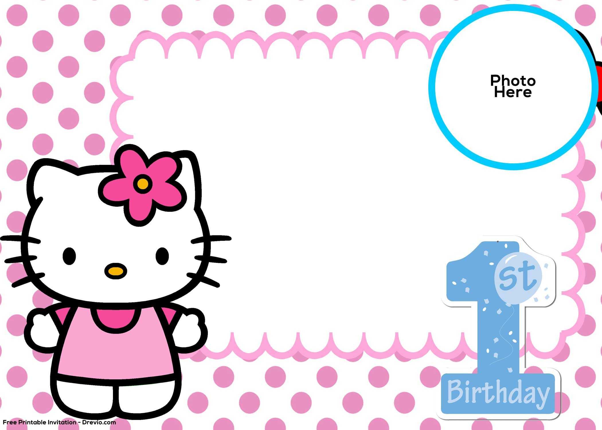 Hello Kitty 1St Birthday Clipart For Hello Kitty Birthday Banner Template Free