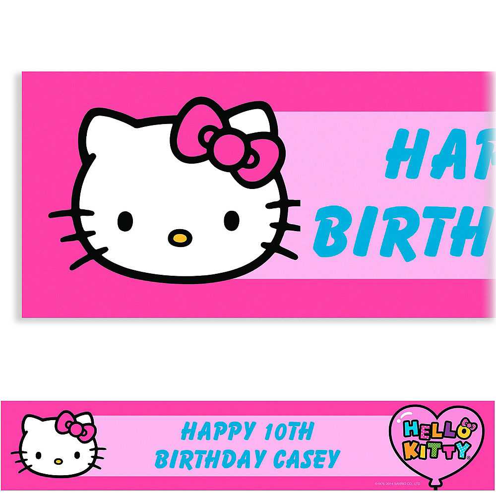 Hello Kitty Banner Clipart With Regard To Hello Kitty Birthday Banner Template Free