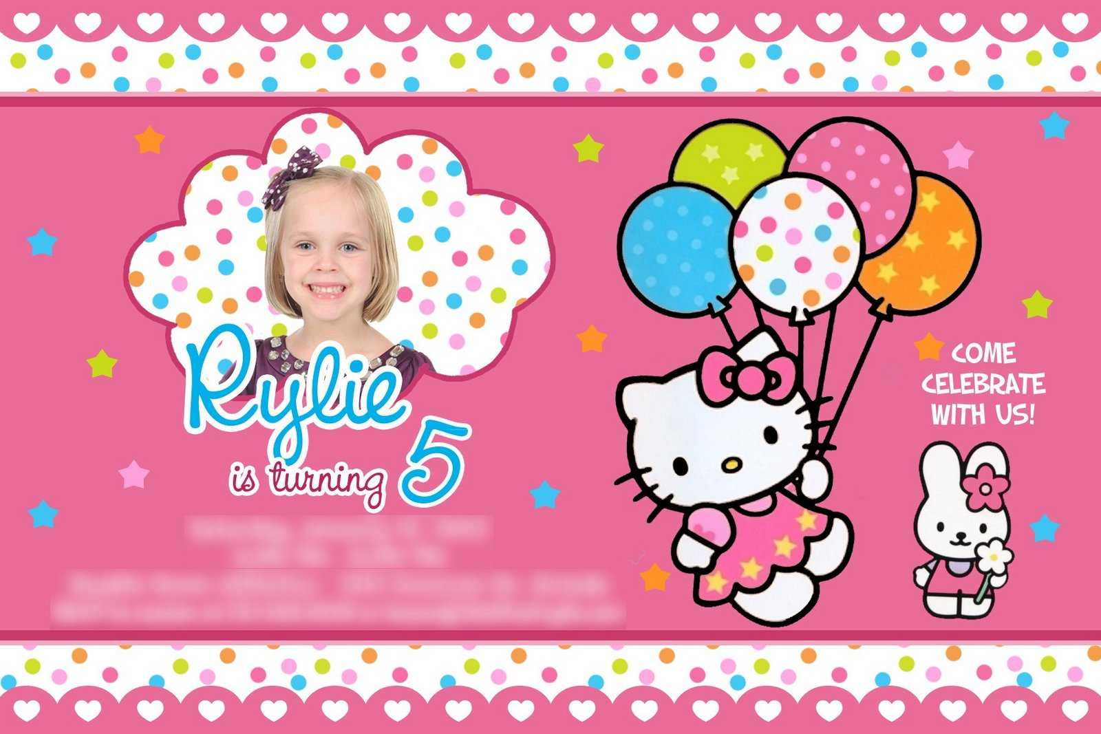 Hello Kitty Birthday Party Ideas – Invitations, Dress With Regard To Hello Kitty Banner Template