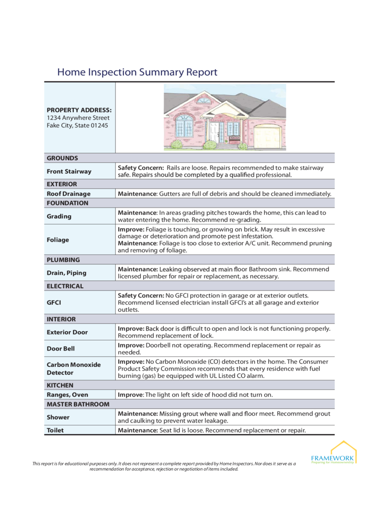 Home Inspection Report – 3 Free Templates In Pdf, Word Throughout Home Inspection Report Template Free