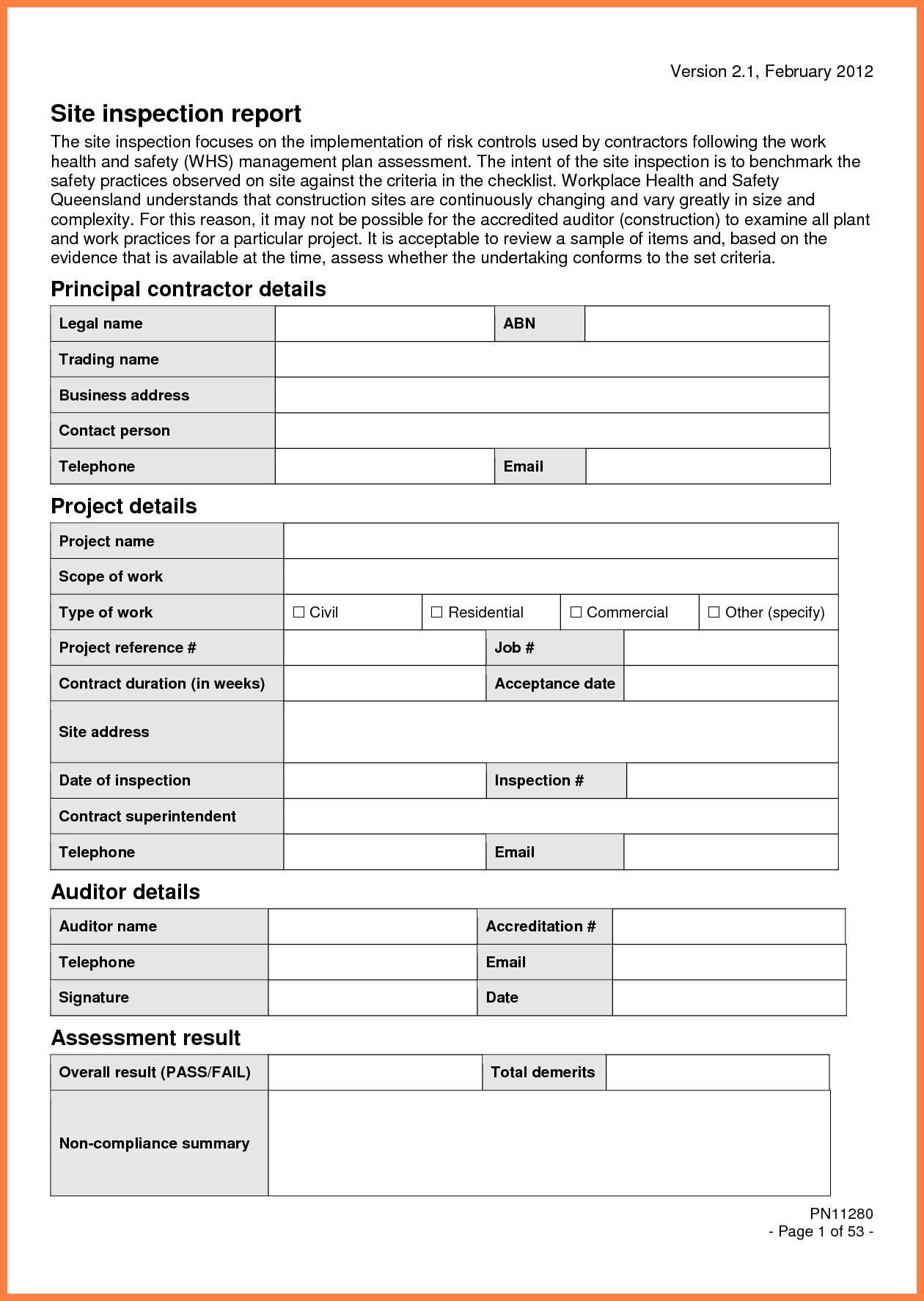 Home Inspection Report Template And 9 Construction Site Pertaining To Site Visit Report Template