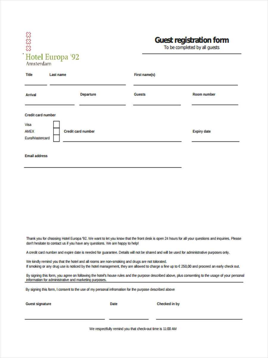 Hotel Registration Form Template – Karati.ald2014 Regarding Seminar Registration Form Template Word
