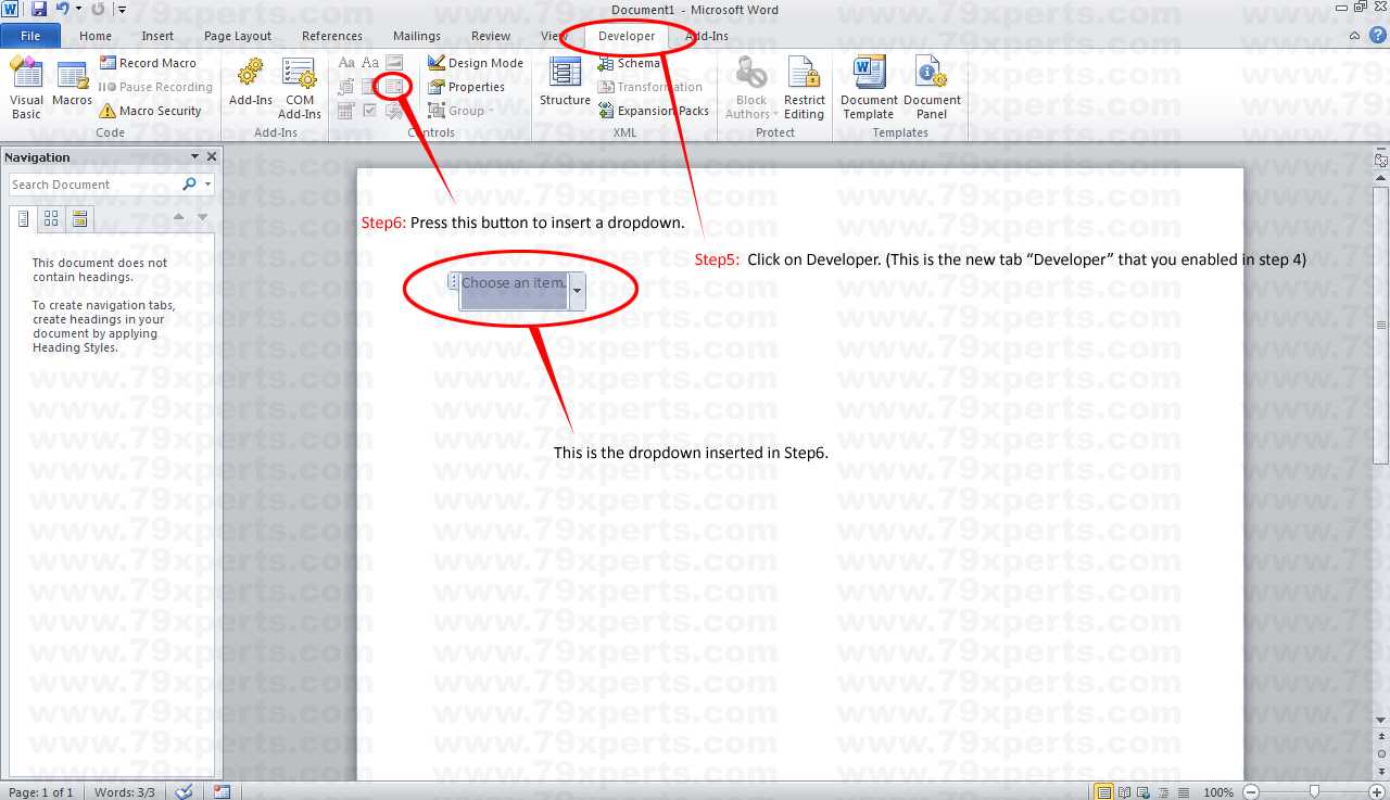How To Add Drop Down Menu In Microsoft Word 2010? Inside Word 2010 Templates And Add Ins