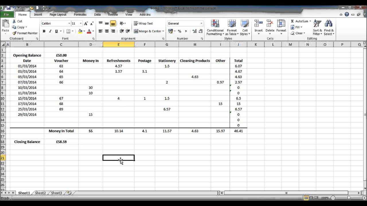 How To Create A Petty Cash Template Using Excel – Part 4 With Petty Cash Expense Report Template
