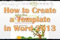 How To Create A Template In Word 2013 with regard to How To Create A Template In Word 2013