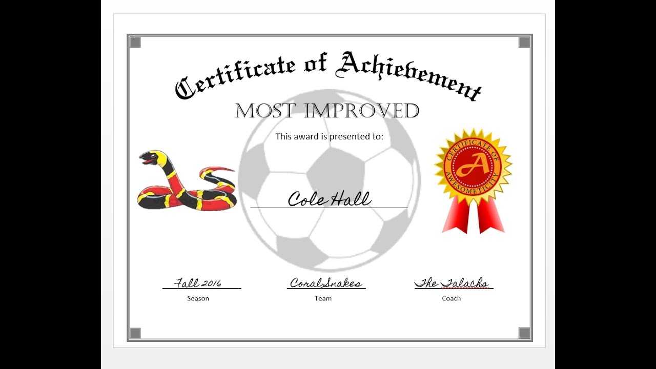 How To Easily Make A Certificate Of Achievement Award With Ms Word Inside Soccer Certificate Templates For Word