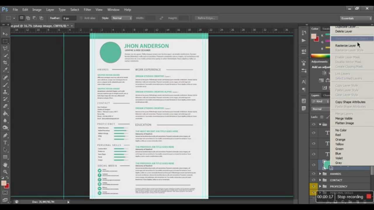 How To Edit Resume / Cv In Photoshop And Microsoft Word In How To Create A Cv Template In Word