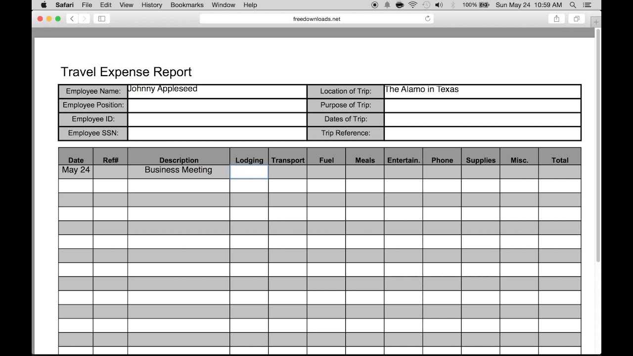 How To Fill In A Free Travel Expense Report | Pdf | Excel Pertaining To Microsoft Word Expense Report Template