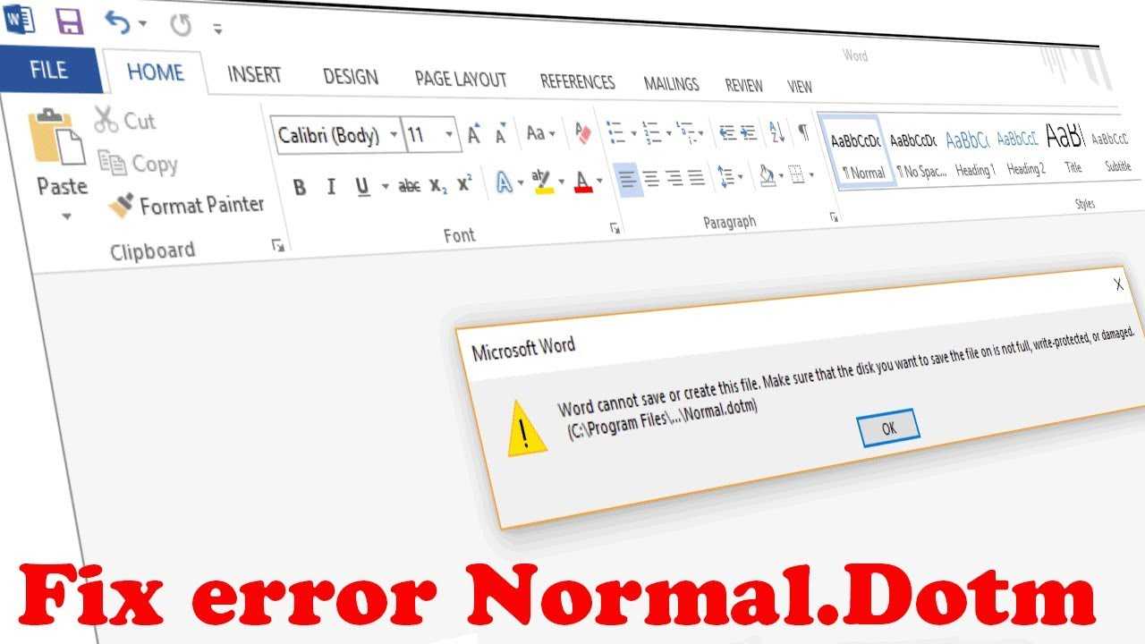 How To Fix Word Error Normal.dot "word Cannot Save Or Create This File" With Word Cannot Open This Document Template