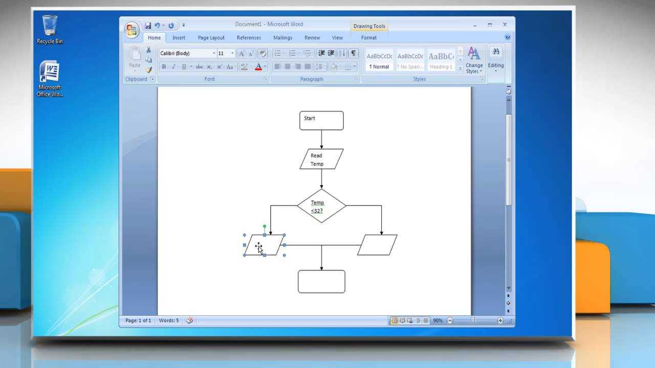 How To Make A Flow Chart In Microsoft Word 2007 In Microsoft Word Flowchart Template