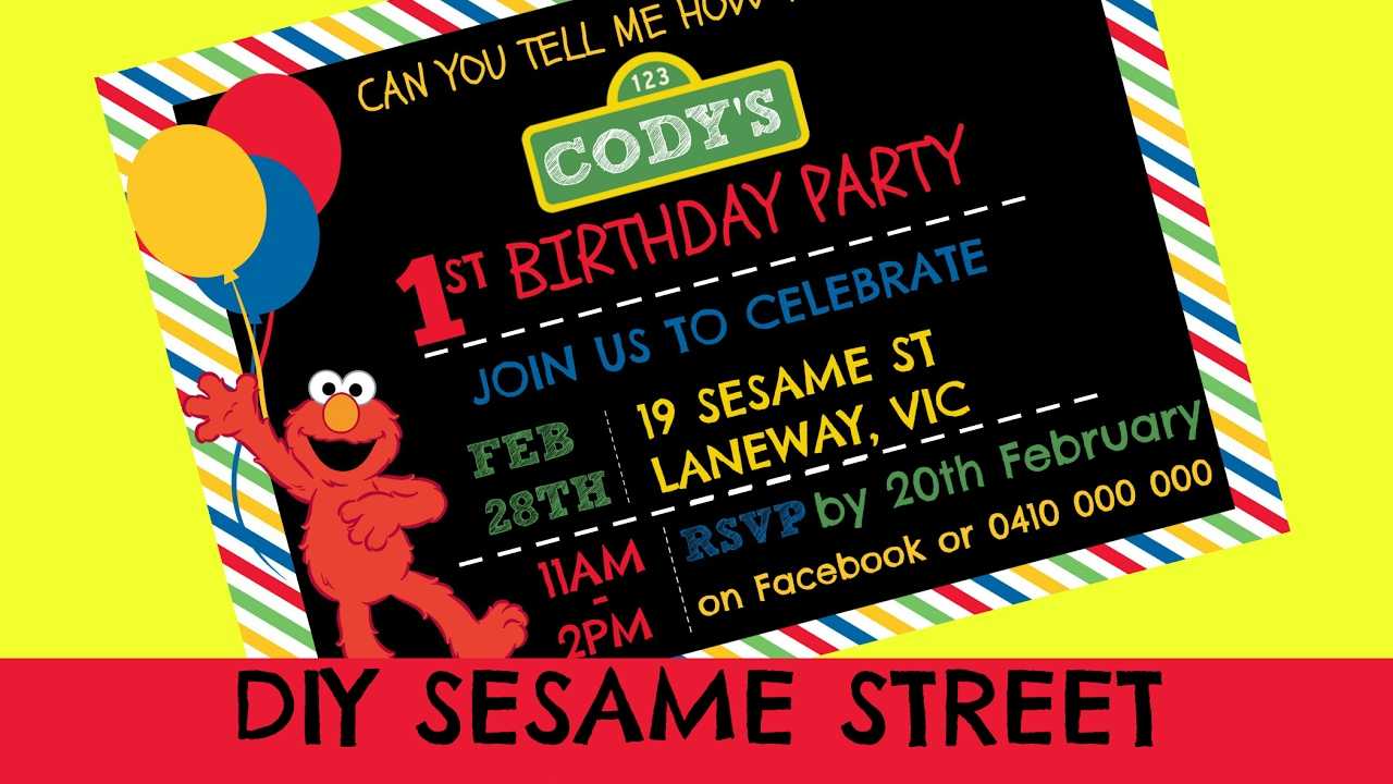 How To Make A Sesame Street Digital Invitation | Includes Inside Sesame Street Banner Template
