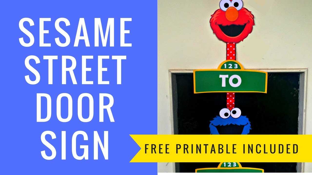 How To Make A Sesame Street Door Sign With Free Printables In Sesame Street Banner Template