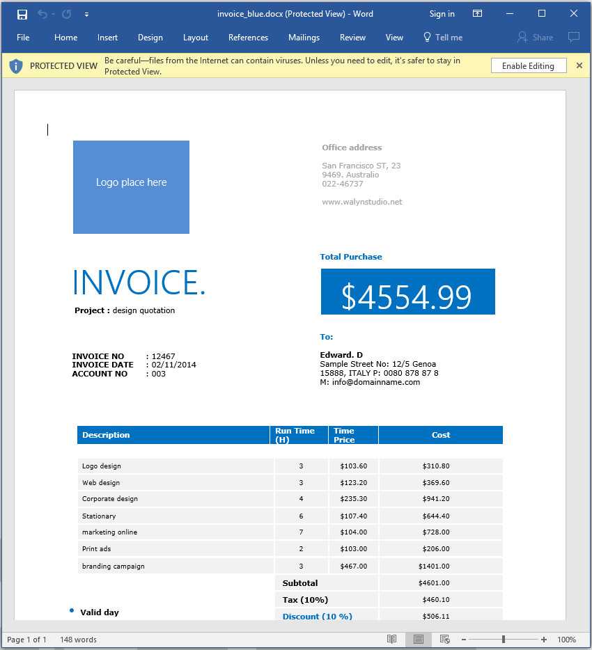 How To Make An Invoice In Word: From A Professional Template For What Is A Template In Word