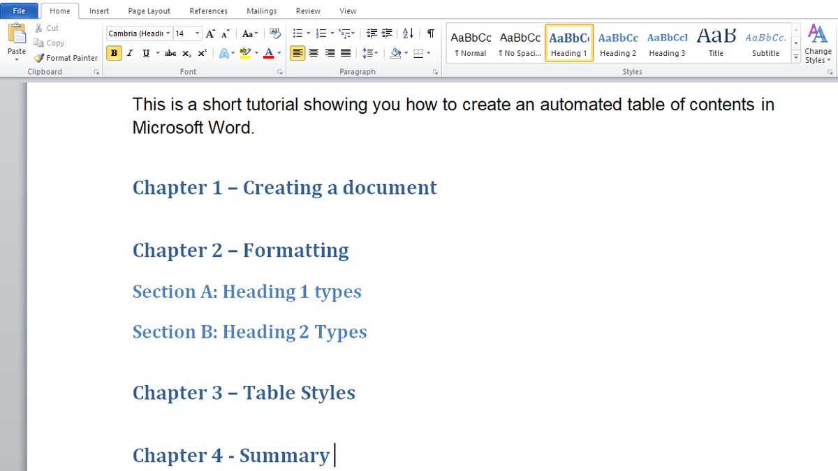 How To Make Automated Table Of Contents In Microsoft Word Throughout Contents Page Word Template