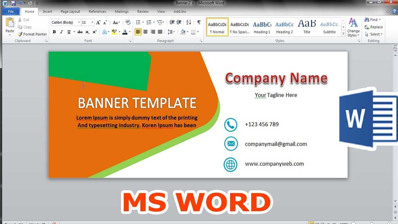 How To Make Banner Design Microsoft Word Template 2010 For Banner Template Word 2010