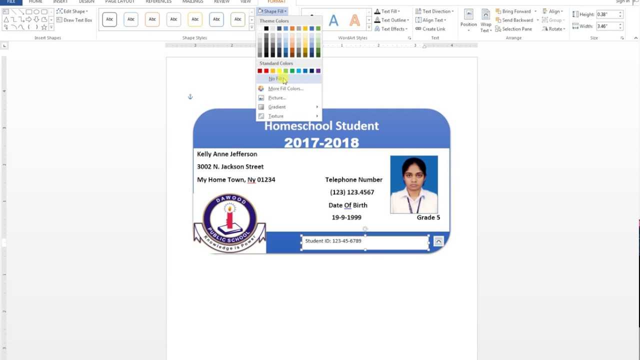 How To Make Id Card Design In Ms Word Urdu Tutorial Within Id Badge Template Word