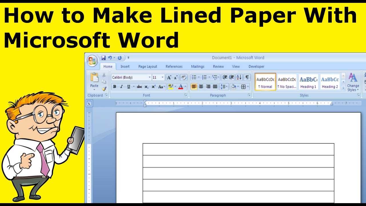 How To Make Lined Paper With Microsoft Word Regarding College Ruled Lined Paper Template Word 2007