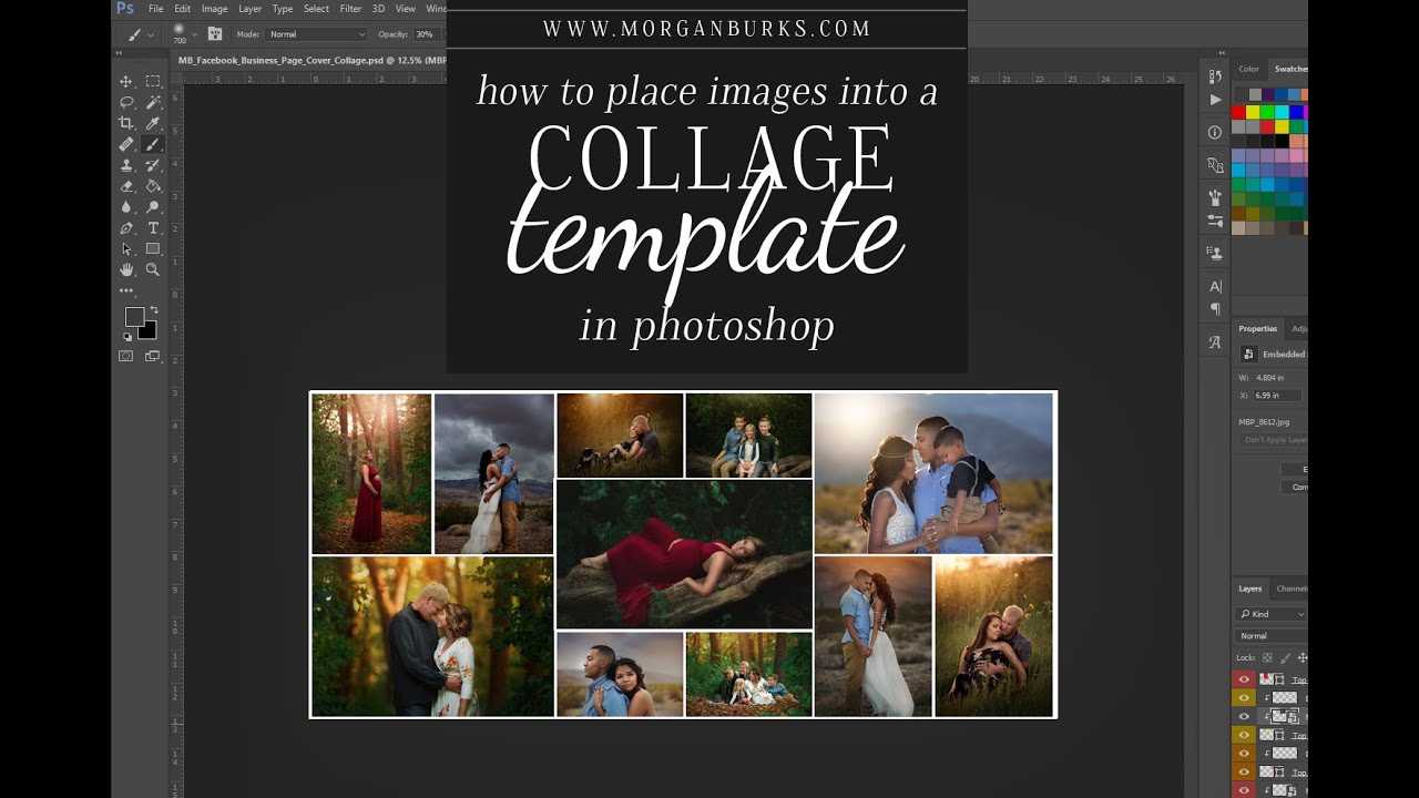 How To Place Images Into A Photoshop Collage Template Pertaining To Photoshop Facebook Banner Template
