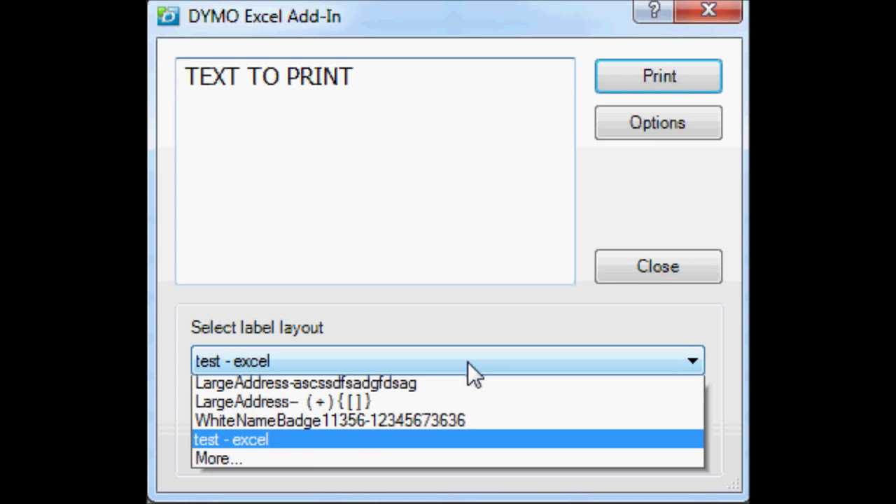 How To Print From Dymo Label Software Add In Windows Excel Regarding Dymo Label Templates For Word