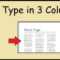 How To Type In 3 Columns Word with regard to 3 Column Word Template
