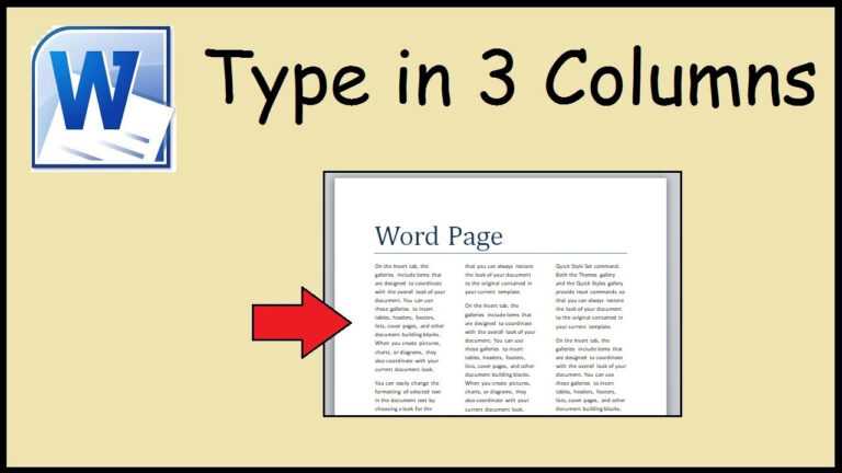 3 Column Word Template