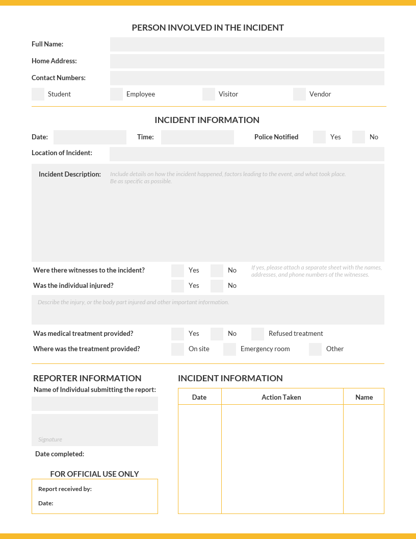 How To Write An Effective Incident Report [Templates] – Venngage Regarding It Major Incident Report Template