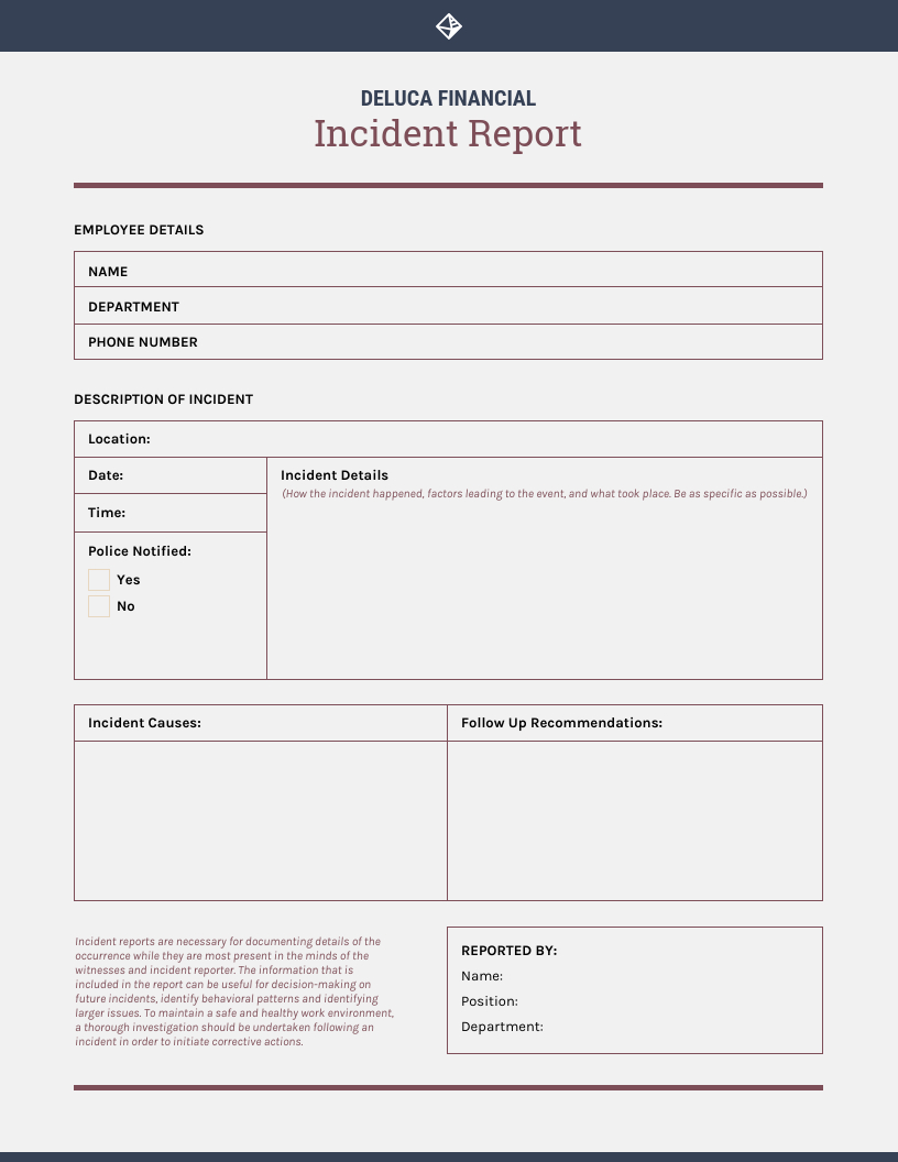 How To Write An Effective Incident Report [Templates] – Venngage Throughout Health And Safety Incident Report Form Template